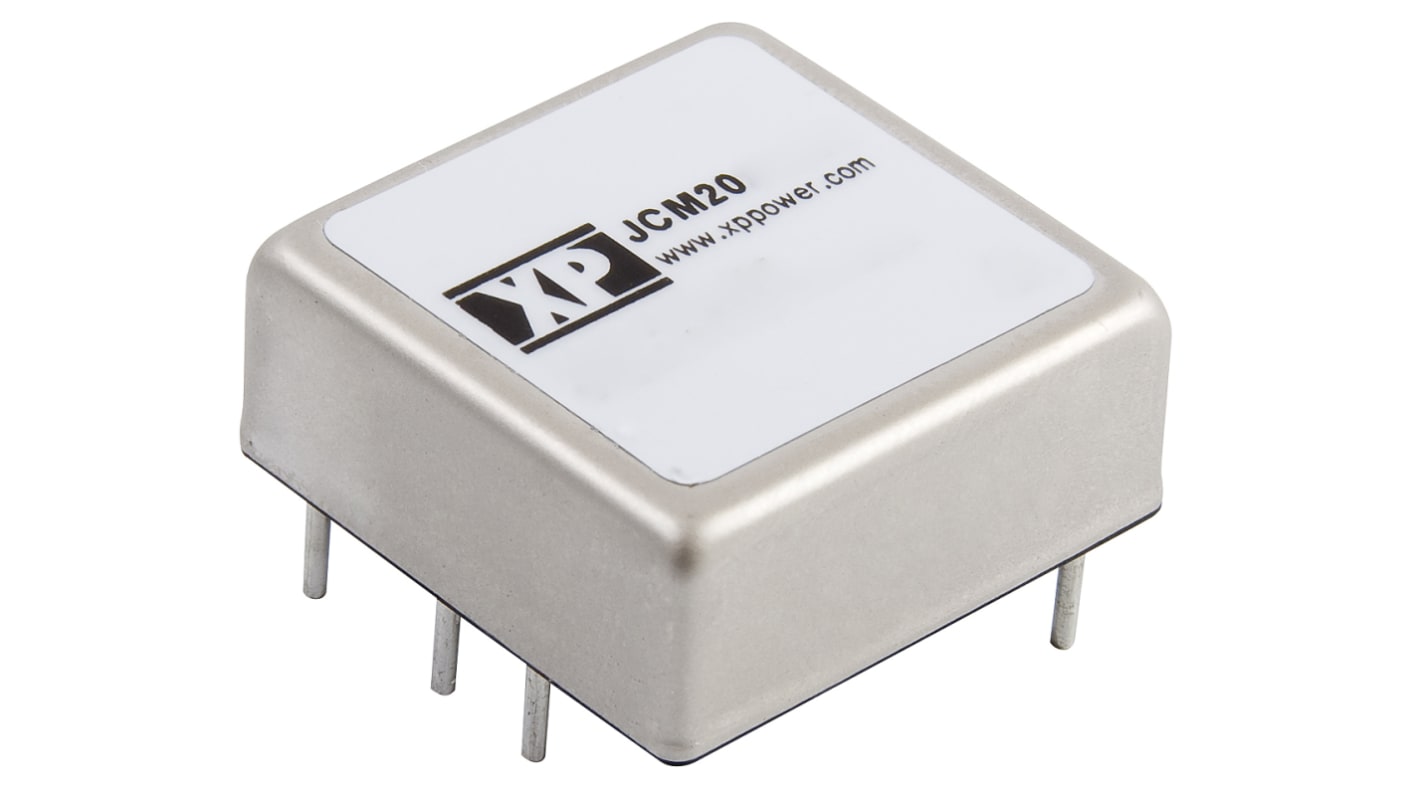 XP Power JCM DC-DC Converter, ±12V dc/ ±833mA Output, 9 → 18 V dc Input, 20W, Through Hole, +105°C Max Temp