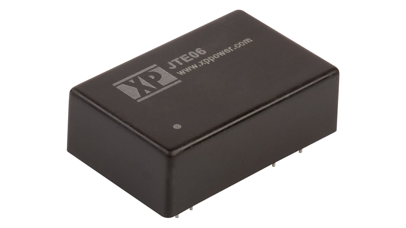 XP Power JTE DC-DC Converter, ±5V dc/ ±600mA Output, 9 → 36 V dc Input, 6W, Through Hole, +100°C Max Temp -40°C