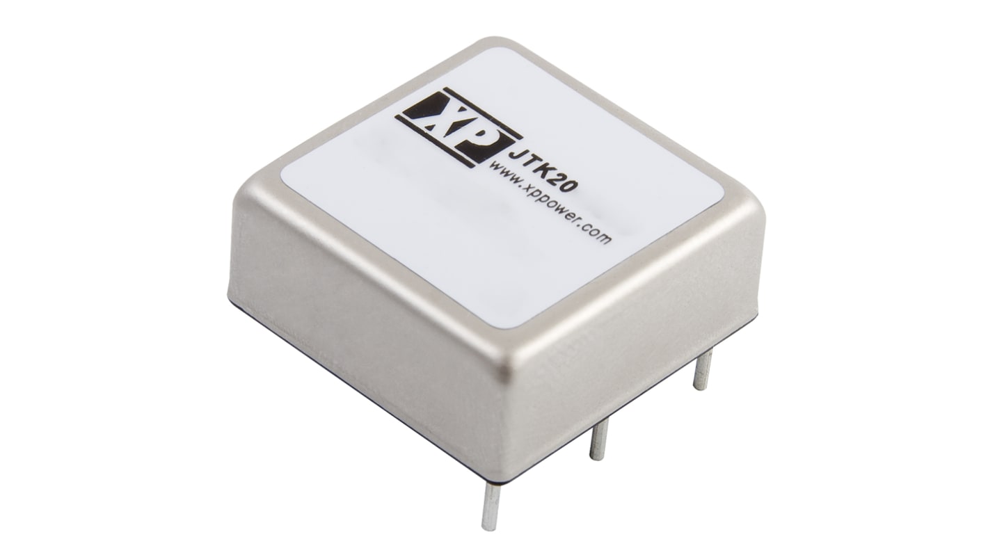 XP Power JTK DC-DC Converter, ±15V dc/ ±667mA Output, 9 → 36 V dc Input, 20W, Through Hole, +100°C Max Temp