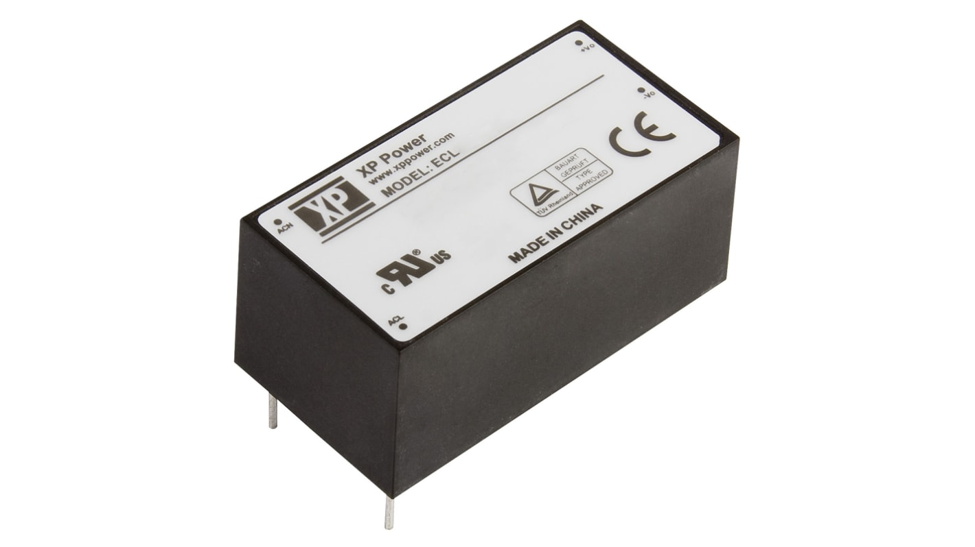 XP Power Switching Power Supply, ECL05US03-E, 3.3V dc, 1.3A, 4.3W, 1 Output, 120 → 370 V dc, 85 → 264 V