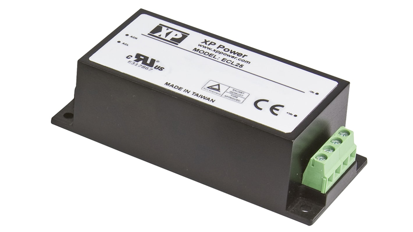 XP Power Switching Power Supply, ECL25US12-S, 12V dc, 2.1A, 25W, 1 Output, 120 → 370 V dc, 85 → 264 V ac