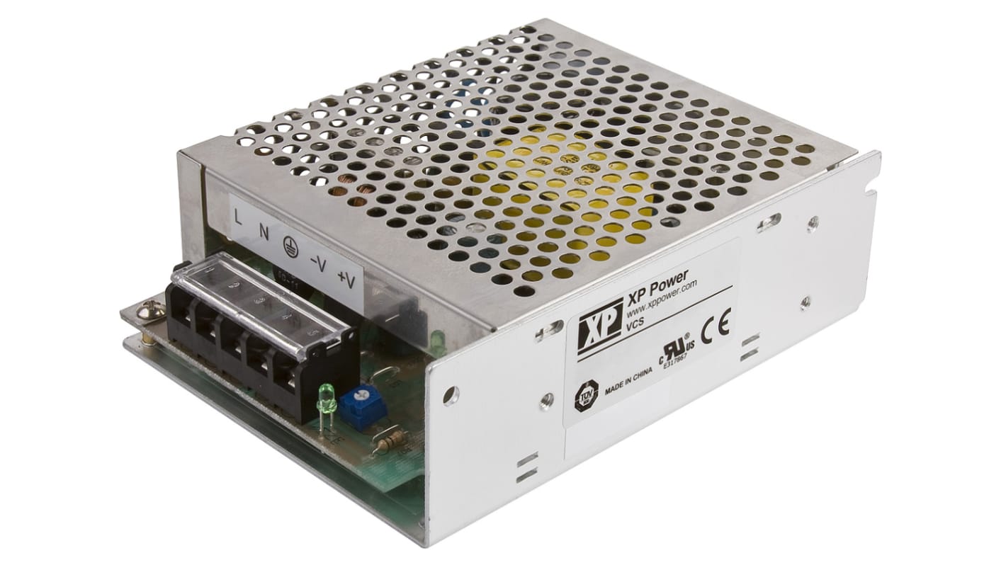 XP Power Switching Power Supply, VCS100US24, 24V dc, 4.17A, 100W, 1