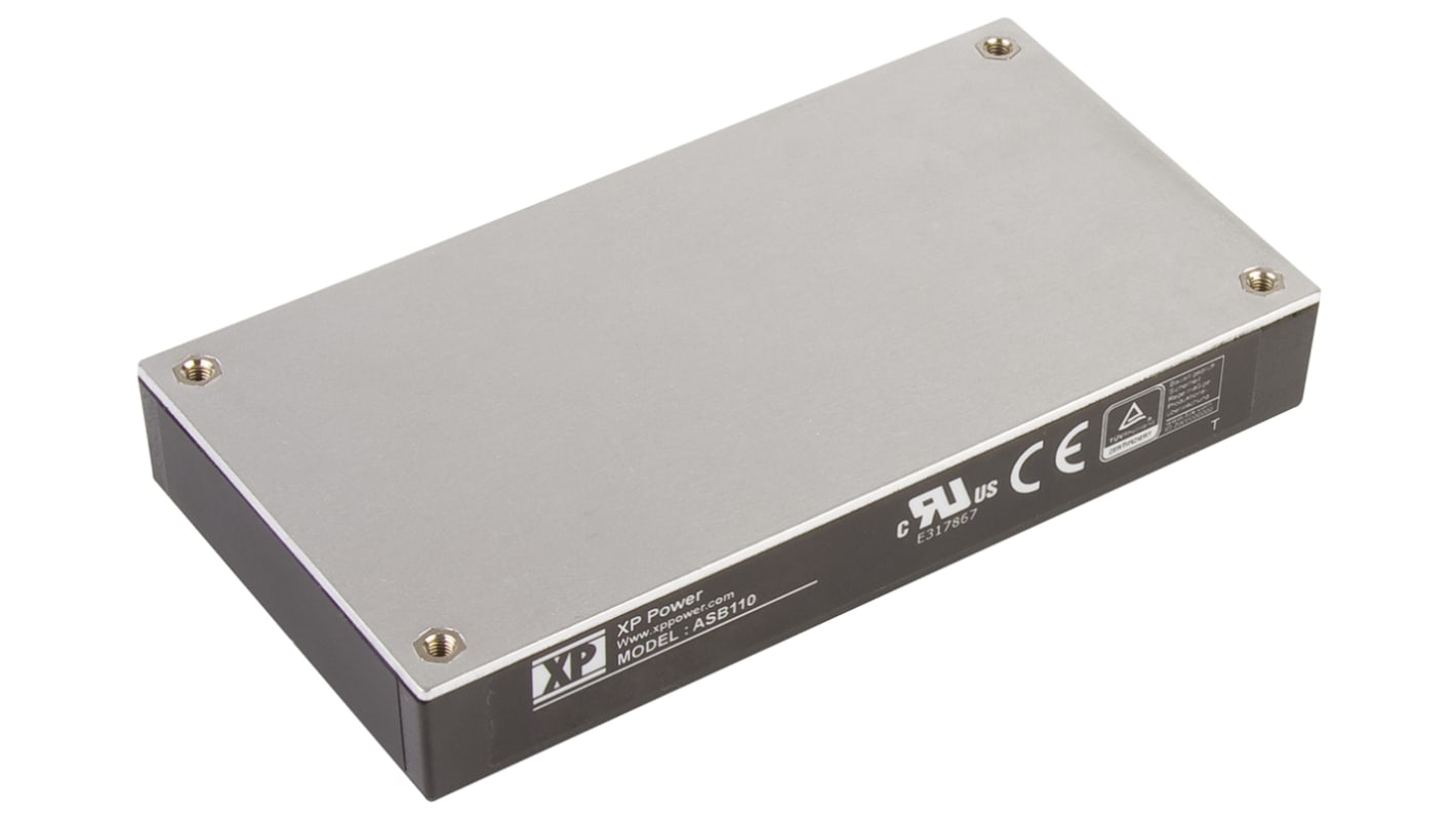 XP Power Switching Power Supply, ASB110PS12, 12V dc, 9.17A, 110W, 1 Output, 85 → 264V ac Input Voltage