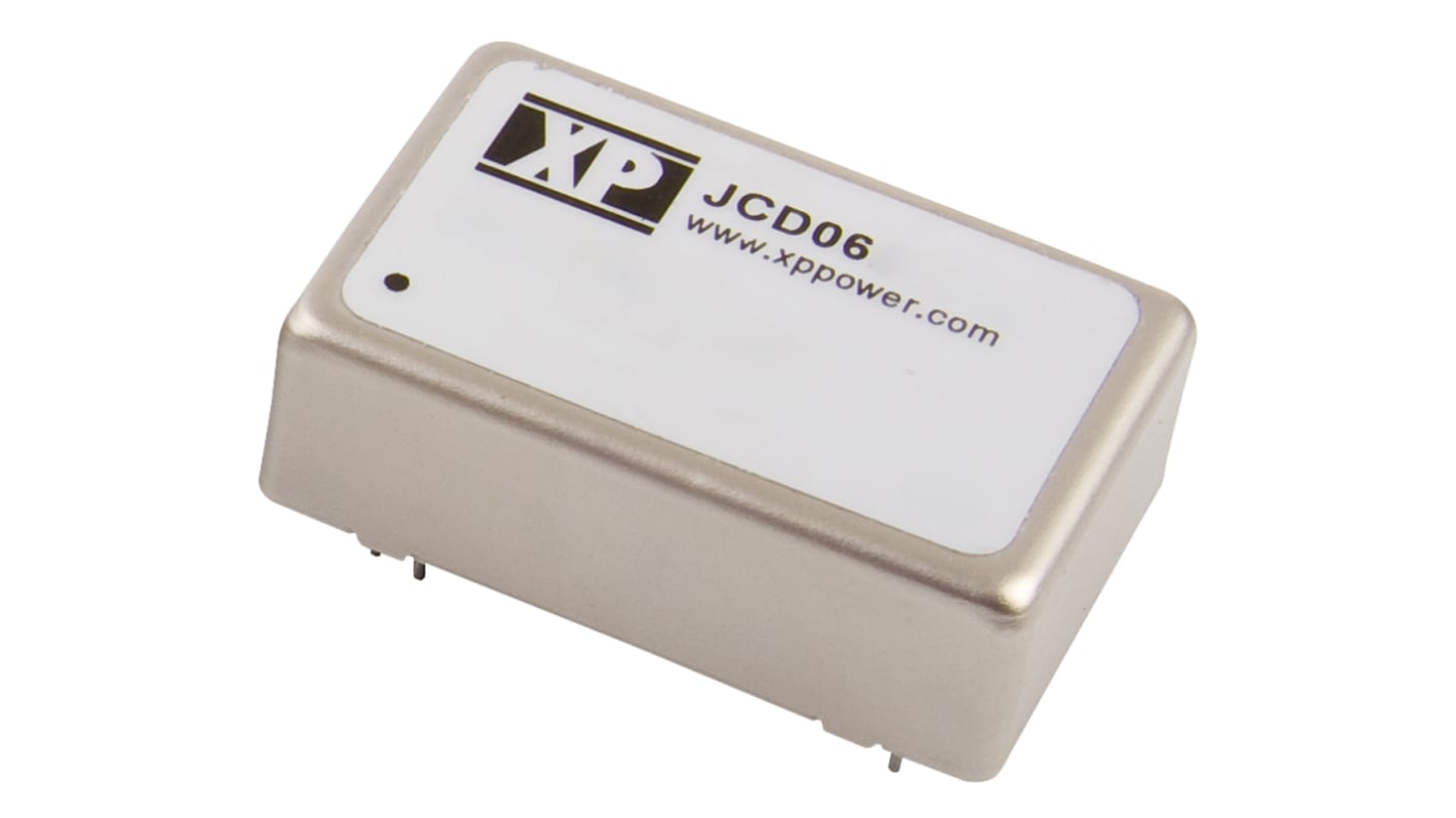 XP Power JCD DC-DC Converter, ±15V dc/ ±200mA Output, 9 → 18 V dc Input, 6W, Through Hole, +100°C Max Temp -40°C