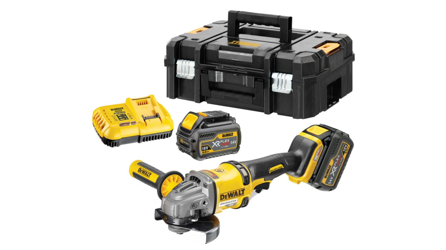 DeWALT DCG414T2GB 125mm Cordless Angle Grinder, UK Plug RS