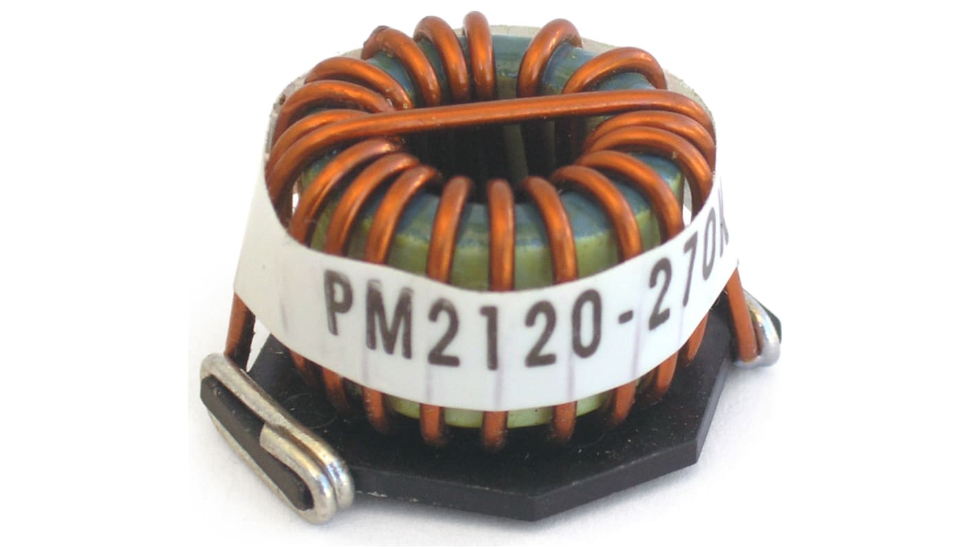 Inductor de montaje en superficie bobinado Bourns, 120 μH, ±10%, núcleo de Hierro 2120, 5.8A Idc, Serie PM2120