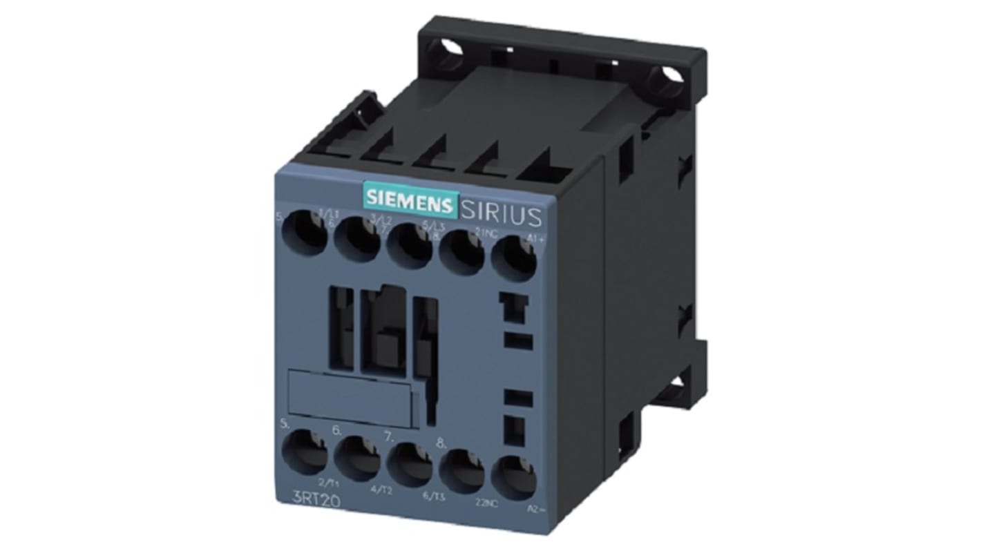 Siemens 3RT2 Control Relay 3NO, 9 A F.L.C, 22 A Contact Rating, 4 kW, 24 V dc, 3P, SIRIUS