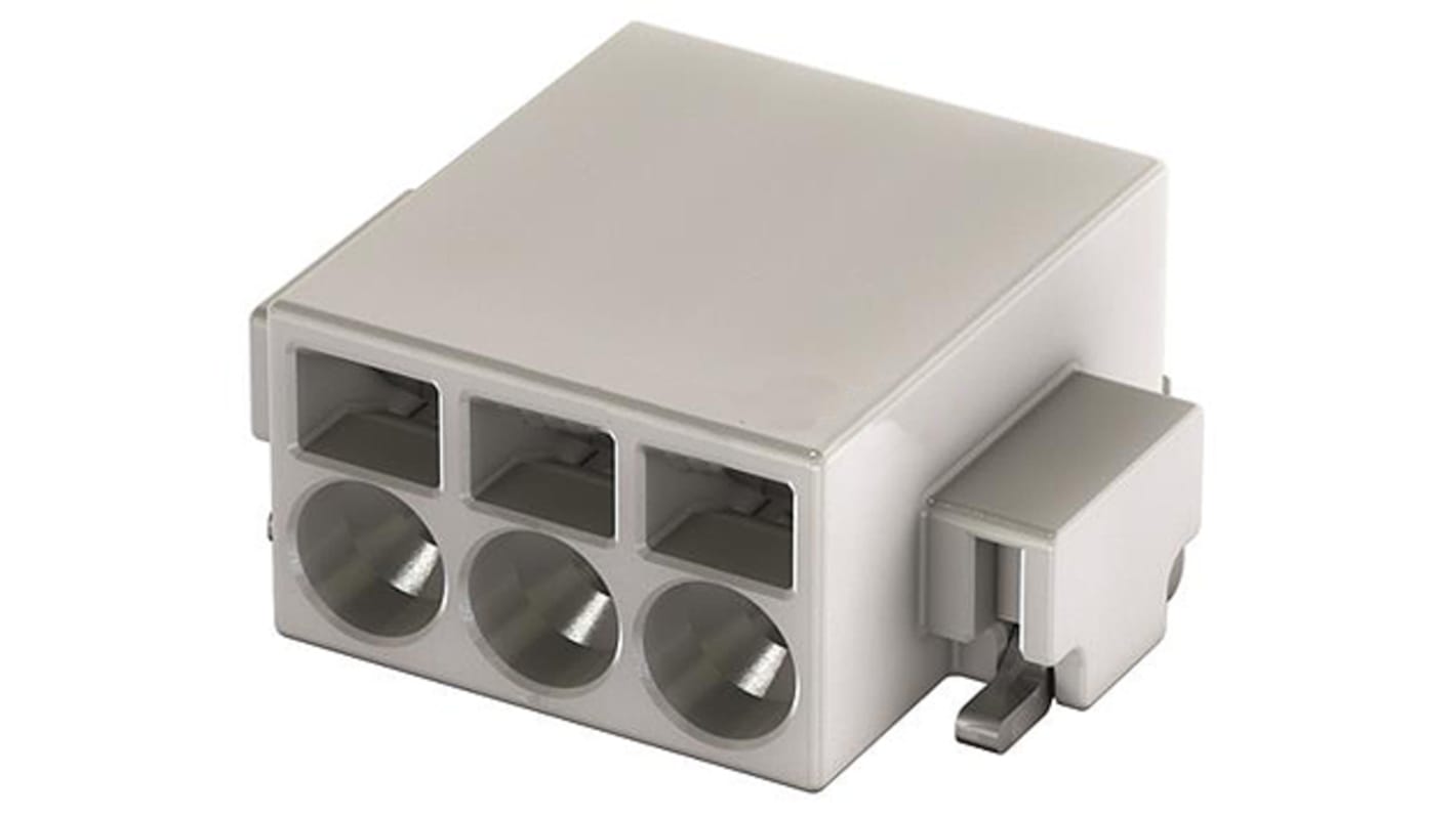 Harting Har-Flexicon Series PCB Terminal Strip, 3-Contact, 2.54mm Pitch, Through Hole Mount, 1-Row, Screw Termination