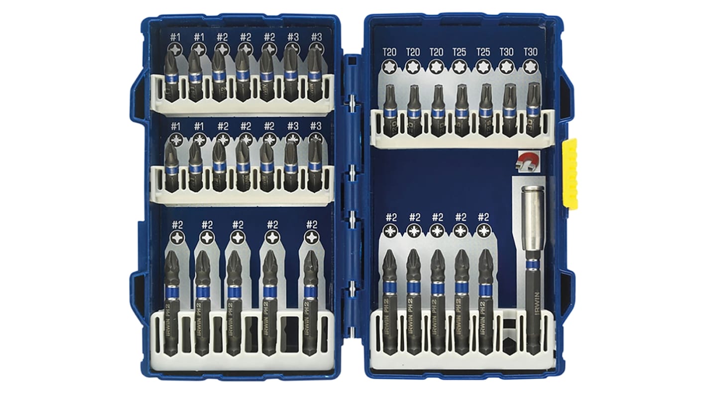 Irwin Impact Bit Set 32 Pieces, Phillips, Pozidriv, Torx