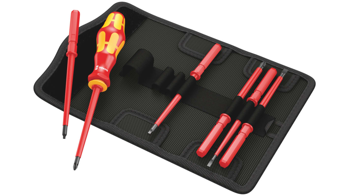 Wera Hexagon; Phillips; Slotted; Square Interchangeable Insulated Screwdriver Set, 7-Piece