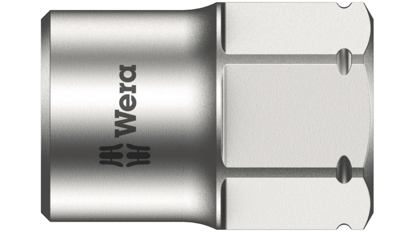 Wera 1/4 in Drive 8mm Standard Socket, 6 point, 18 mm Overall Length