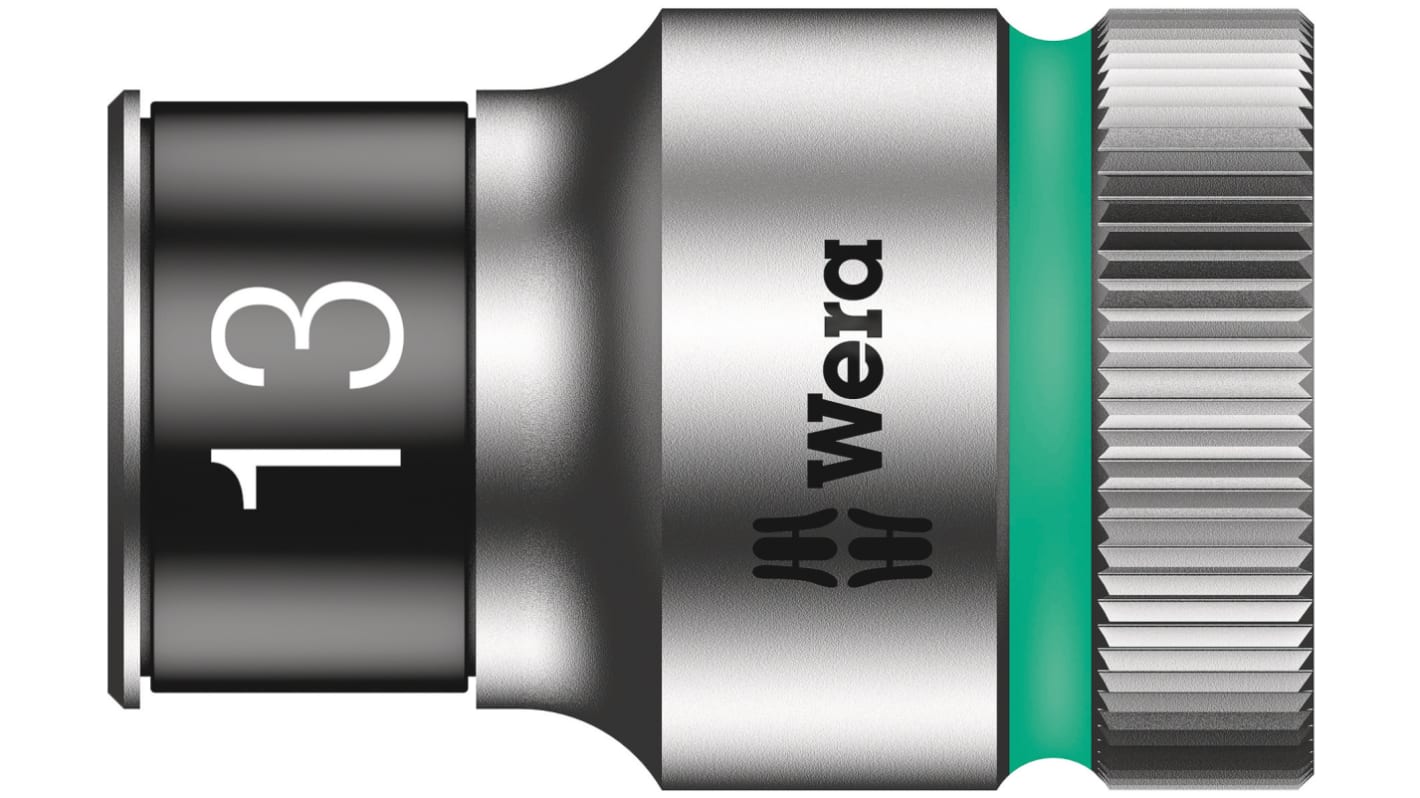 Wera 1/2 in Drive 13mm Standard Socket, 6 point, 37 mm Overall Length