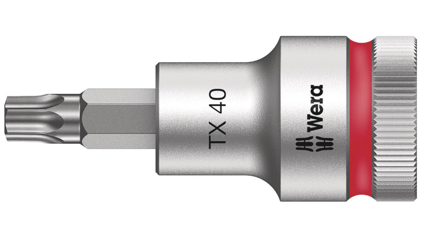 Wera 1/2 in Drive Bit Socket, Torx Bit, T40, 60 mm Overall Length