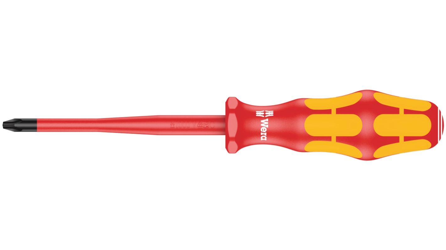 Wera Phillips Insulated Screwdriver, PH2 Tip, 100 mm Blade, VDE/1000V, 198 mm Overall