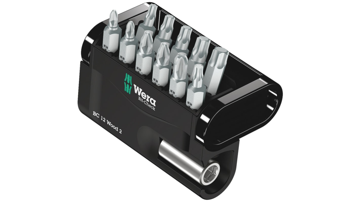 Wera Impact Bit Set 12 Pieces, Hexagon, Phillips, Pozidriv, Torx