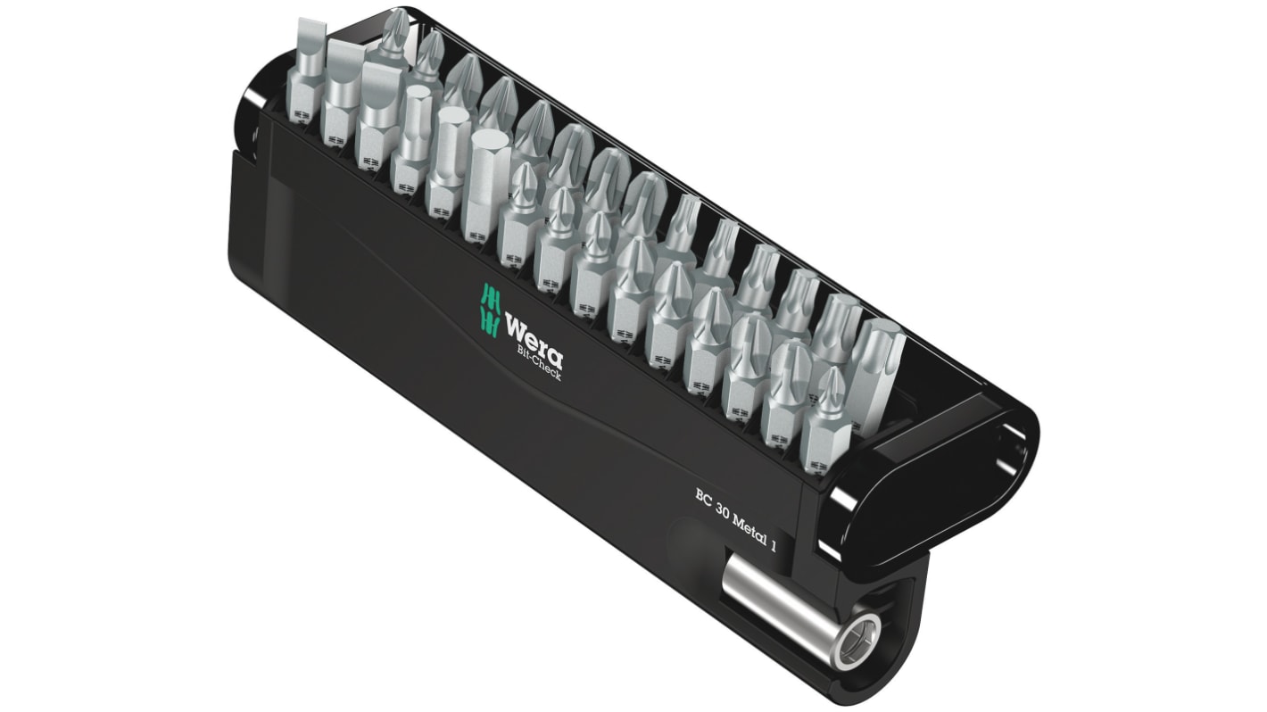 Wera Impact Bit Set 30 Pieces, Hexagon, Phillips, Pozidriv, Slotted, Torx