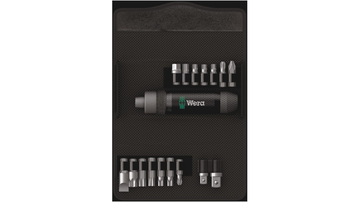 Wera Impact Bit Set 17 Pieces, Hexagon, Phillips, Pozidriv, Slotted, Torx