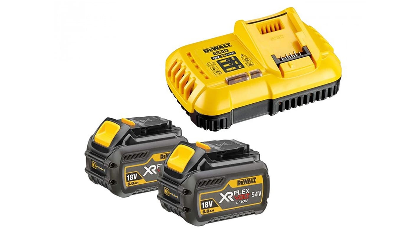 DCB118T2-QW | Cargador de batería DeWALT DCB118 batería V, 54 V, Euroconector | RS
