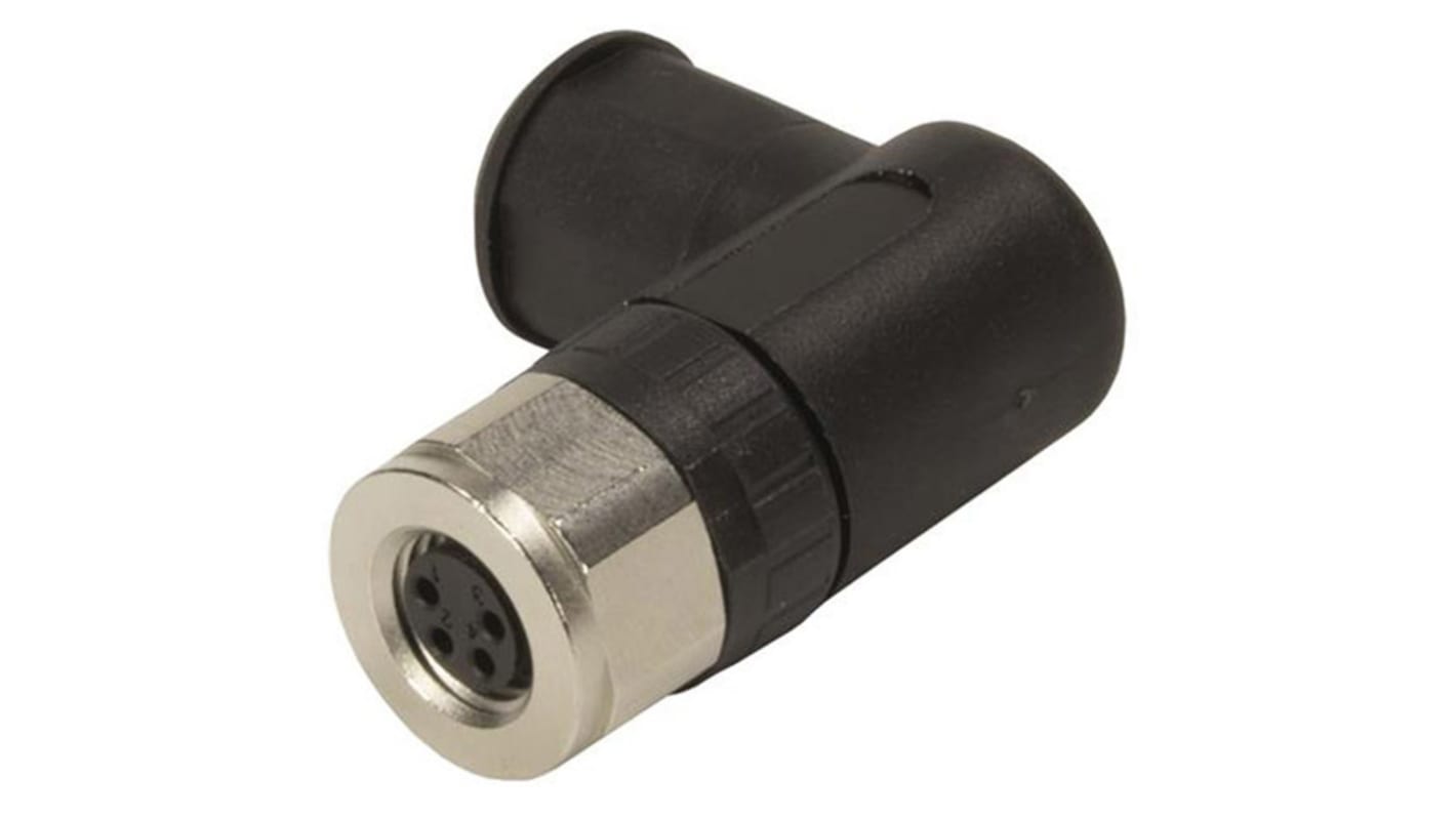 Conector circular Harting hembra serie M8 de 4 vías hembra, montaje aéreo, IP67