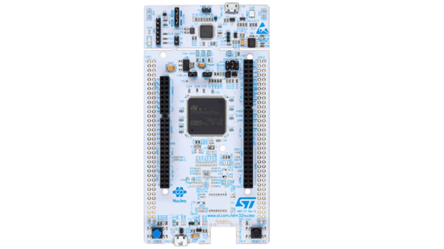 Placa de desarrollo STM32 Nucleo-144 de STMicroelectronics, con núcleo ARM Cortex M4F