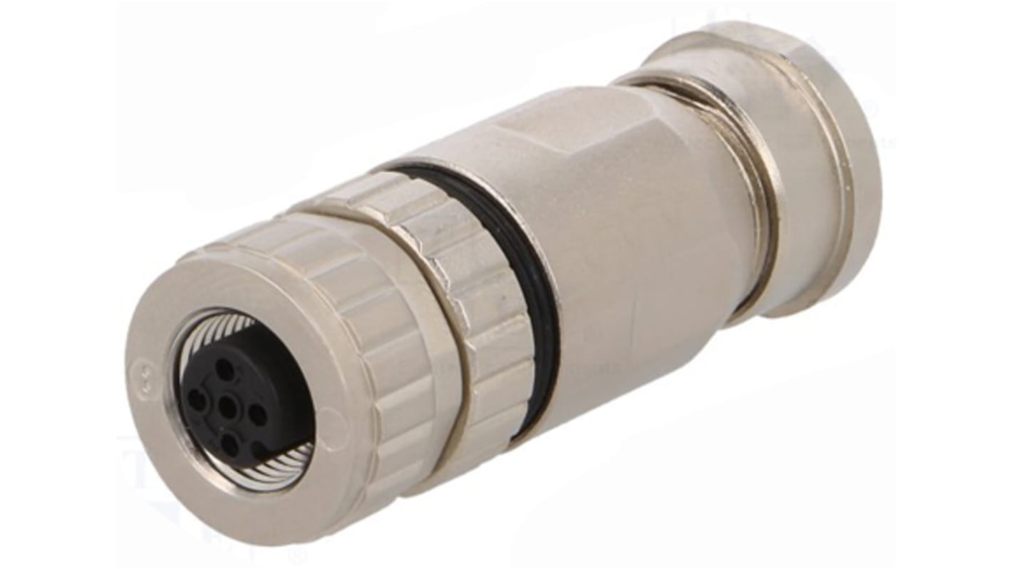 Conector circular Harting hembra serie M12 de 4 vías hembra, montaje aéreo, IP67