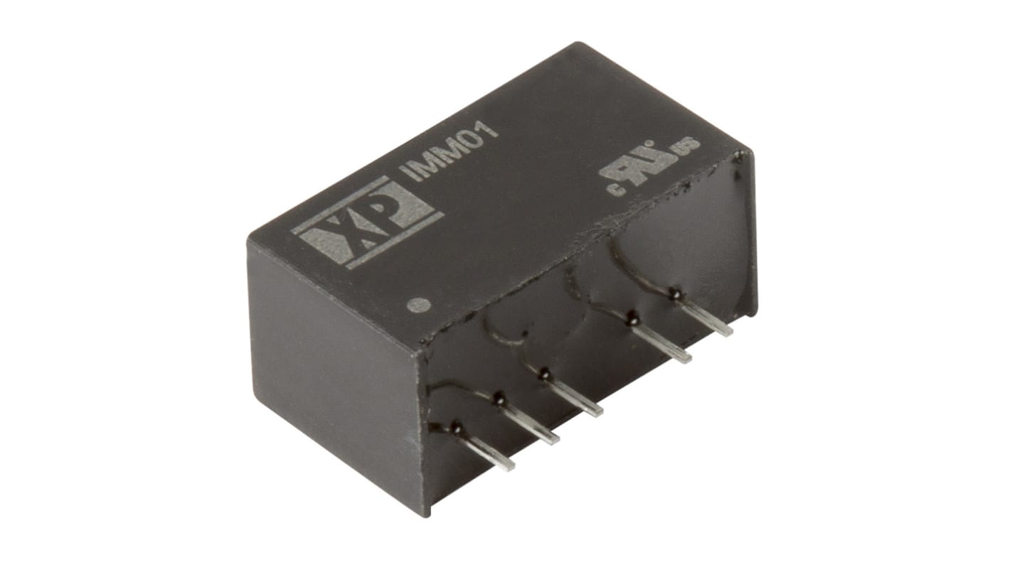 XP Power IMM01 Isolated DC-DC Converter, ±5V dc/ ±100mA Output, 9 → 18 V dc Input, 1W, Through Hole, +100°C Max