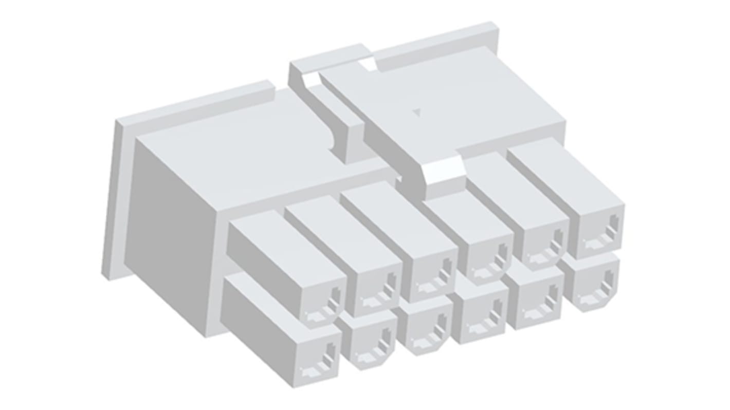 Carcasa de conector TE Connectivity 1-2296205-2, Serie VAL-U-LOK, paso: 4.2mm, 12 contactos, 2 filas, Recto, Hembra,