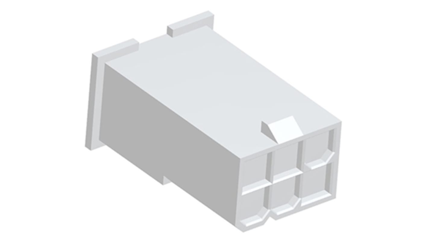 Carcasa de conector TE Connectivity 2296206-6, Serie VAL-U-LOK, paso: 4.2mm, 6 contactos, 2 filas, Recto, Macho,