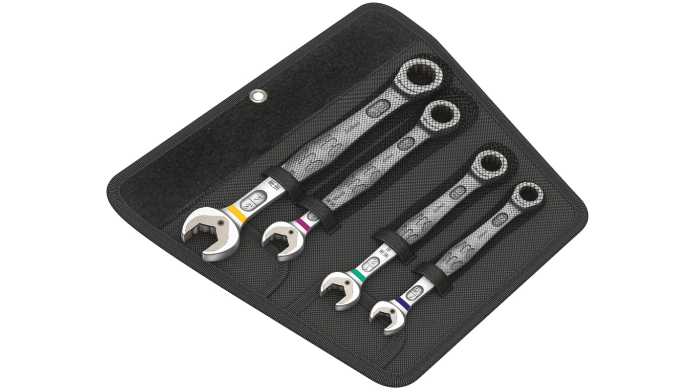 Wera Joker 6000 Series 4-Piece Spanner Set, 7/16 → 3/4 in