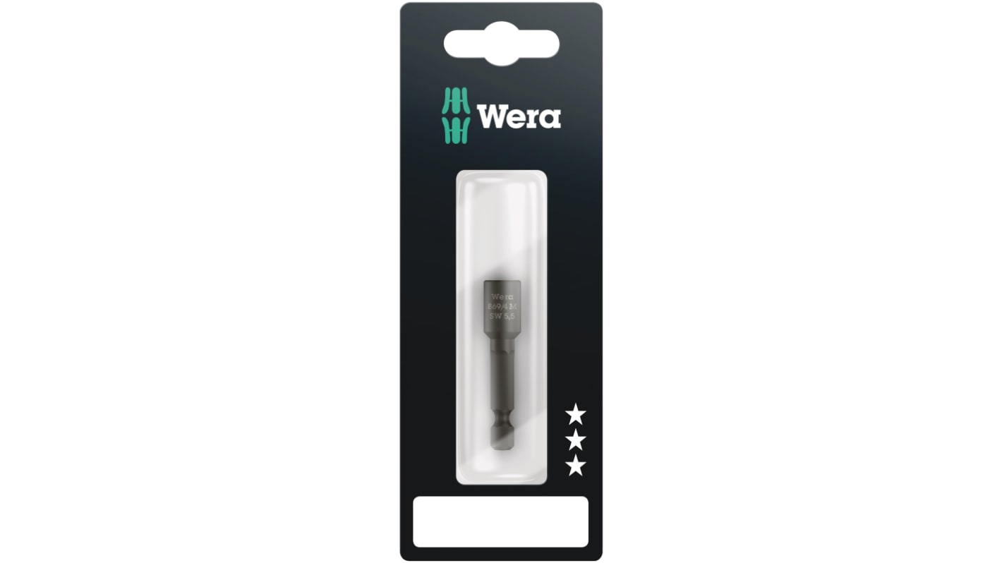 Wera Hexagon Screwdriver Bit, 5.5 mm Tip