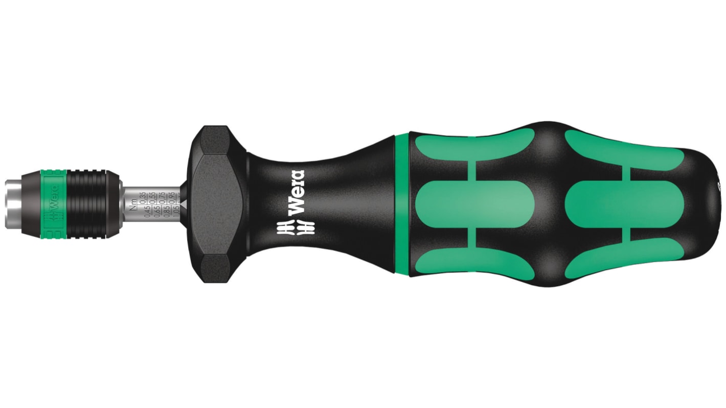 Wera Pre-Settable Hex Torque Screwdriver, 0.9 → 1.5Nm, 1/4 in Drive, ±6 % Accuracy