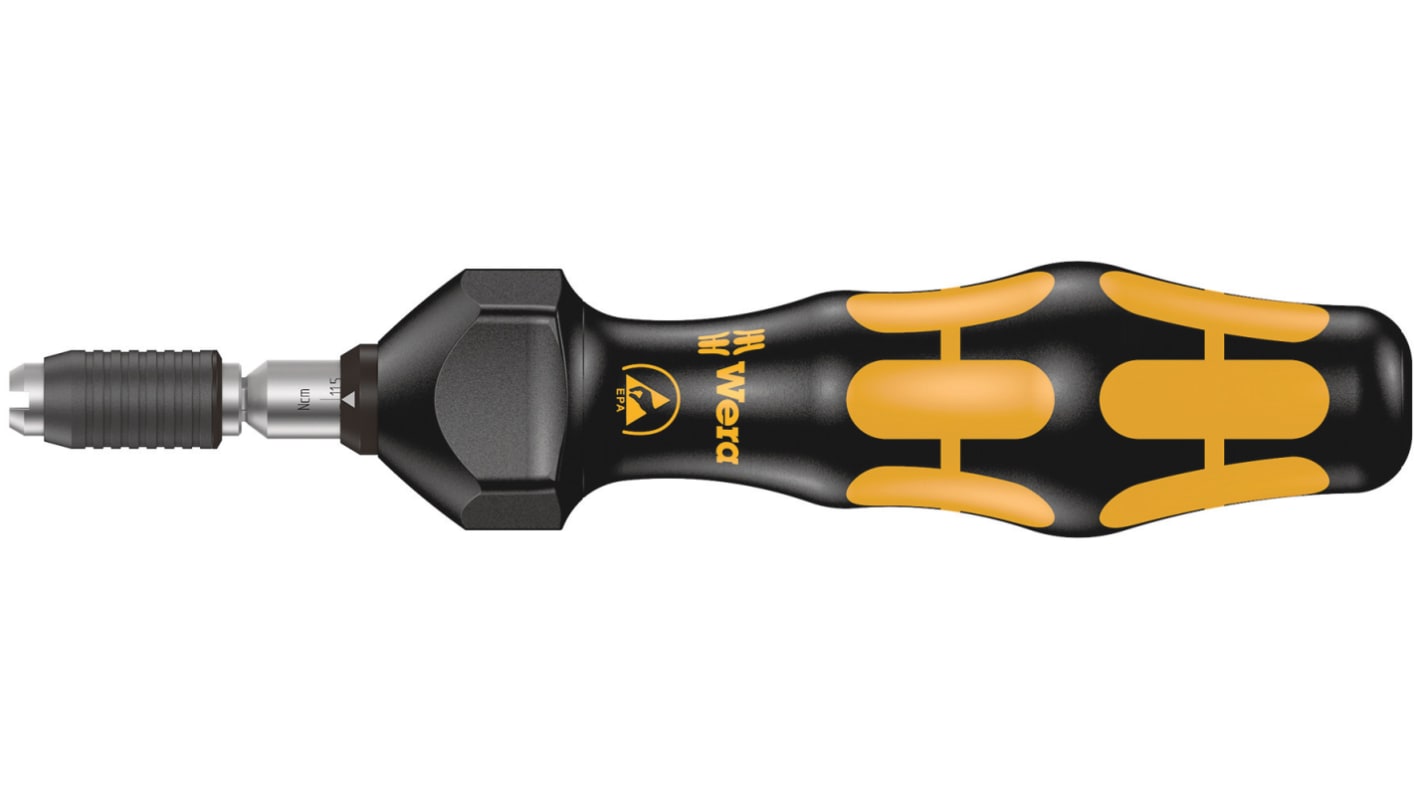 Wera Adjustable Halfmoon, HIOS Torque Screwdriver, 0.1 → 0.34Nm, 4 mm Drive, ESD Safe, ±6 % Accuracy