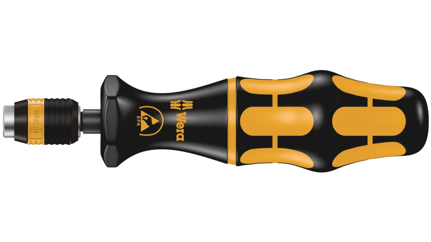 Wera Pre-Settable Hex Torque Screwdriver, 0.3 → 1Nm, 1/4 in Drive, ESD Safe, ±6 % Accuracy