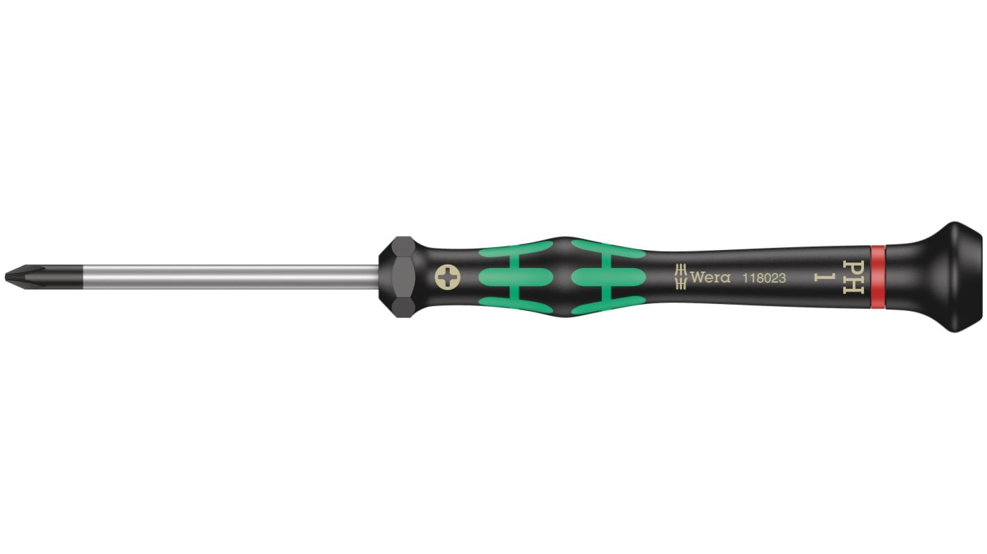 Wera Phillips Precision Screwdriver, PH1 Tip, 60 mm Blade, 157 mm Overall