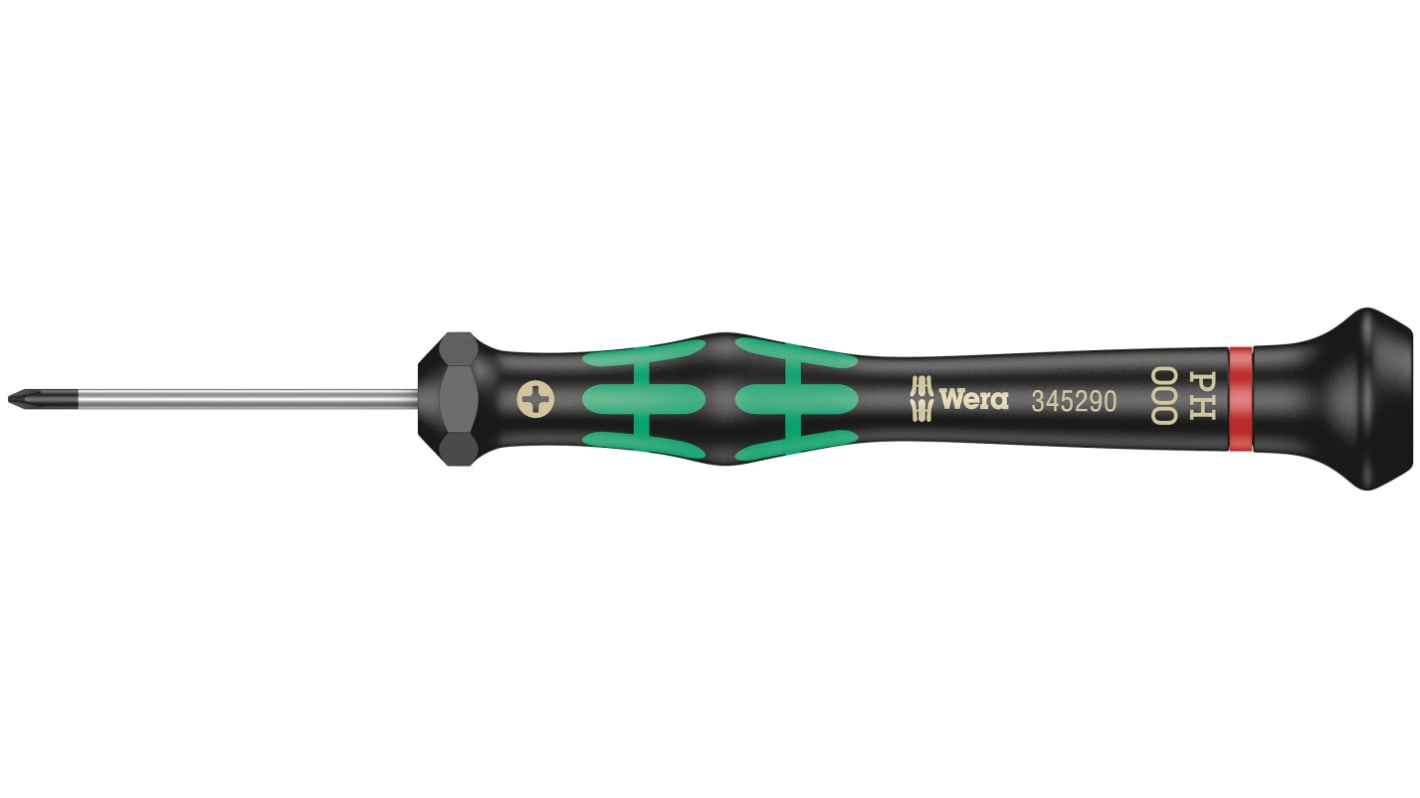 Wera Phillips Precision Screwdriver, PH000 Tip, 40 mm Blade, 137 mm Overall