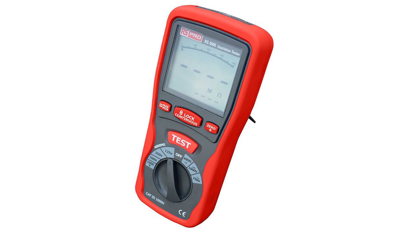 Tester d'isolamento RS PRO RS5500, 250V → 1000V, Cert. LAT