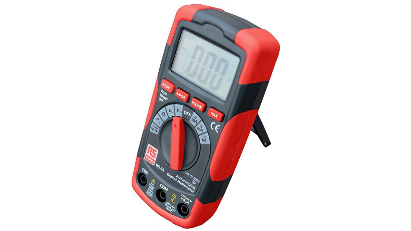 RS PRO RS14 Hand LCD Digital-Multimeter, CAT III 600V ac / 10A ac, 20MΩ, ISO-kalibriert