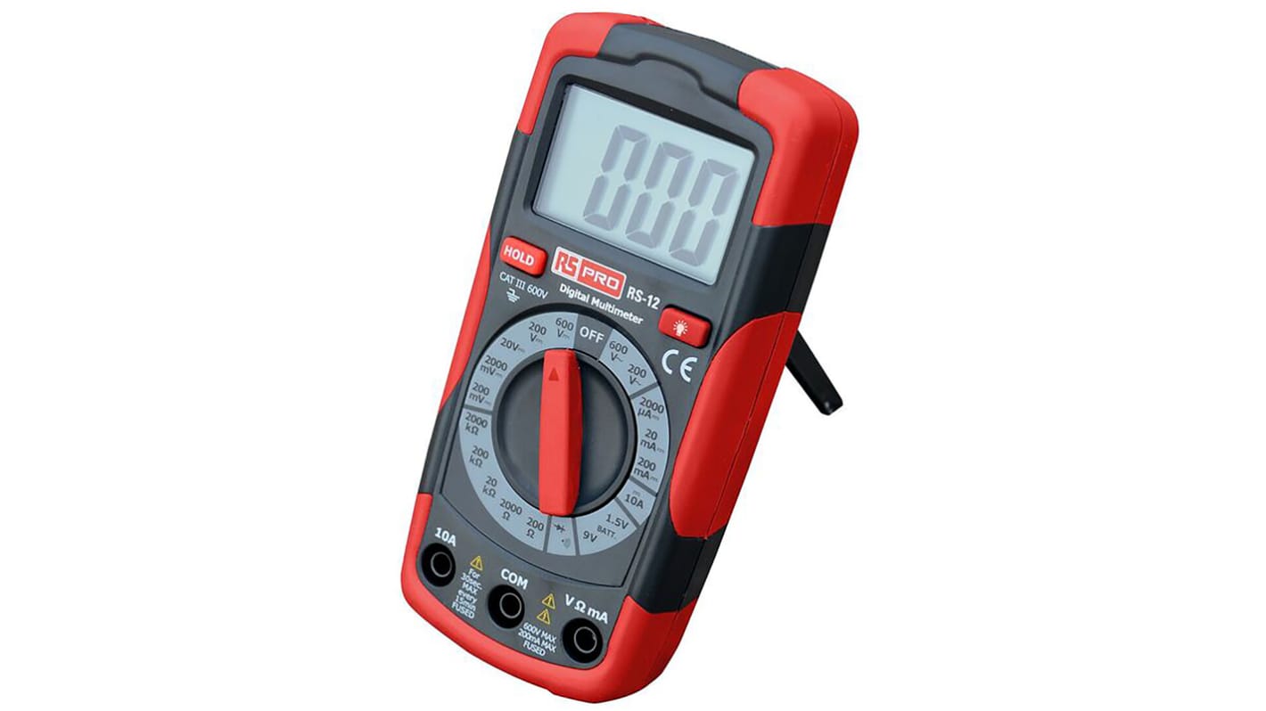 RS PRO RS12 HandLCD Digital-Multimeter, CAT II, CAT III 600V ac, 2MΩ, ISO-kalibriert