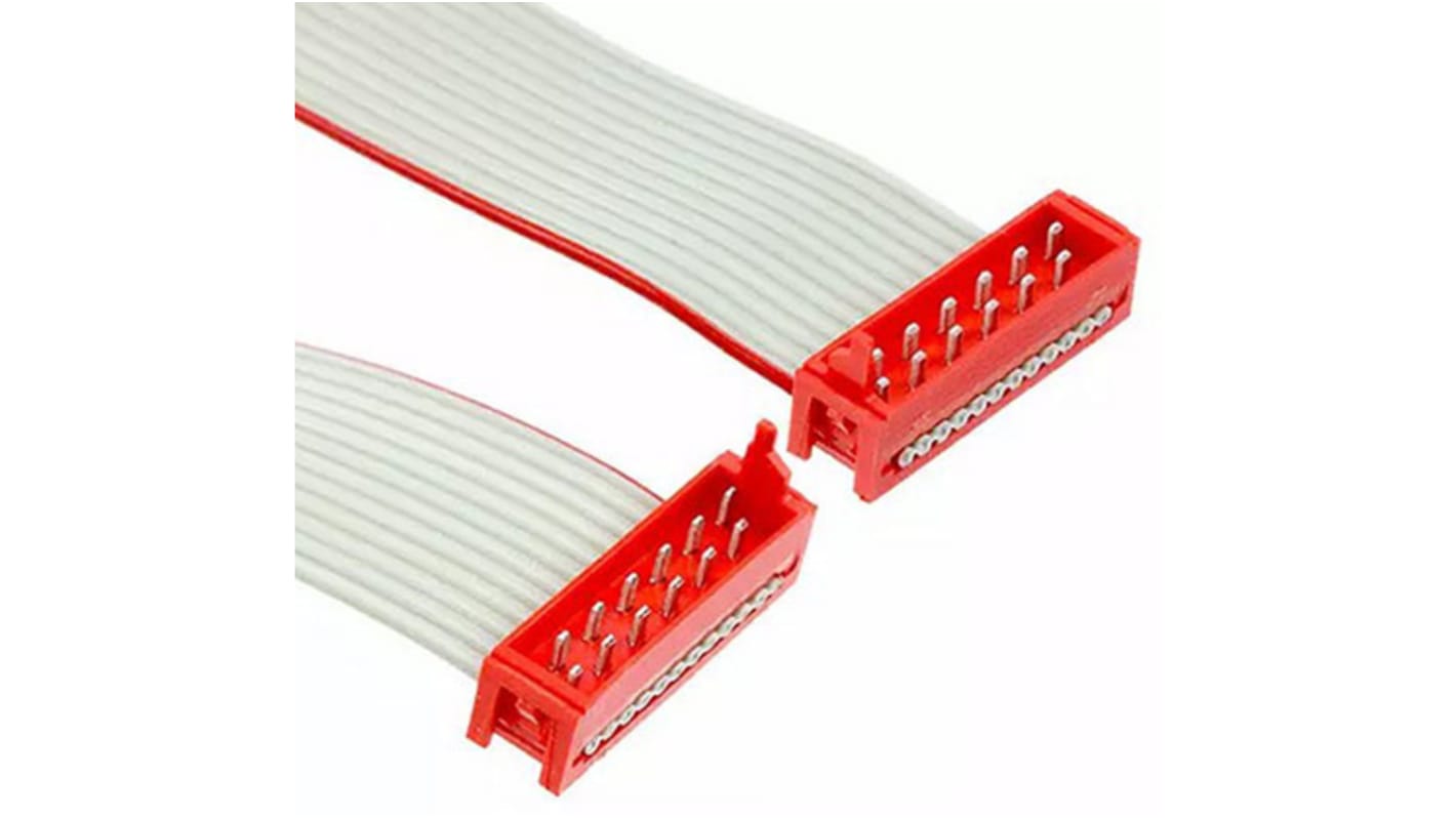 TE Connectivity Micro-MaTch Series Flat Ribbon Cable, 12-Way, 1.27mm Pitch, 75.5mm Length, Micro-MaTch IDC to