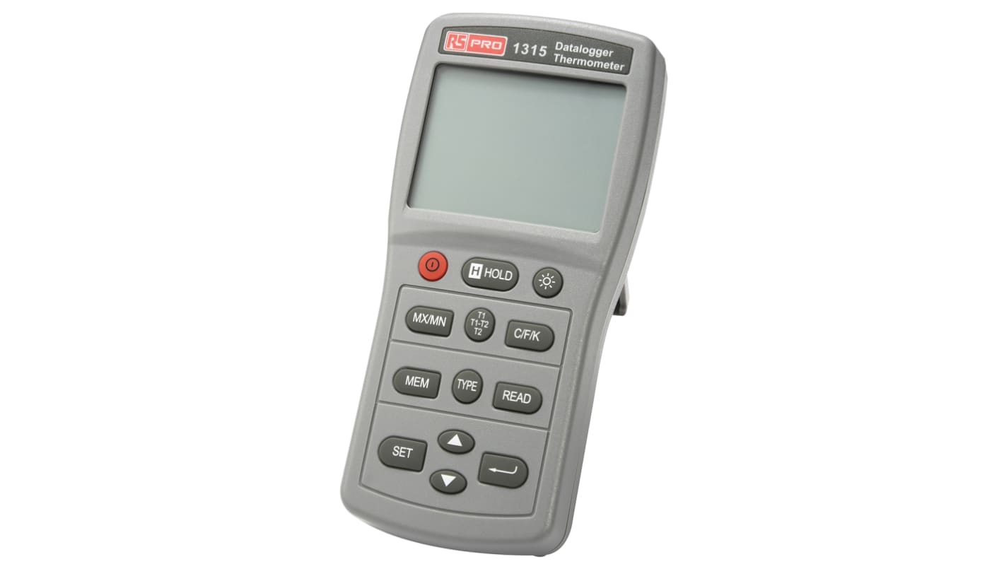 Thermomètre numérique RS PRO 1315, 1 voie de mesure pour E, J, K, N, R, S, T, Etalonné RS
