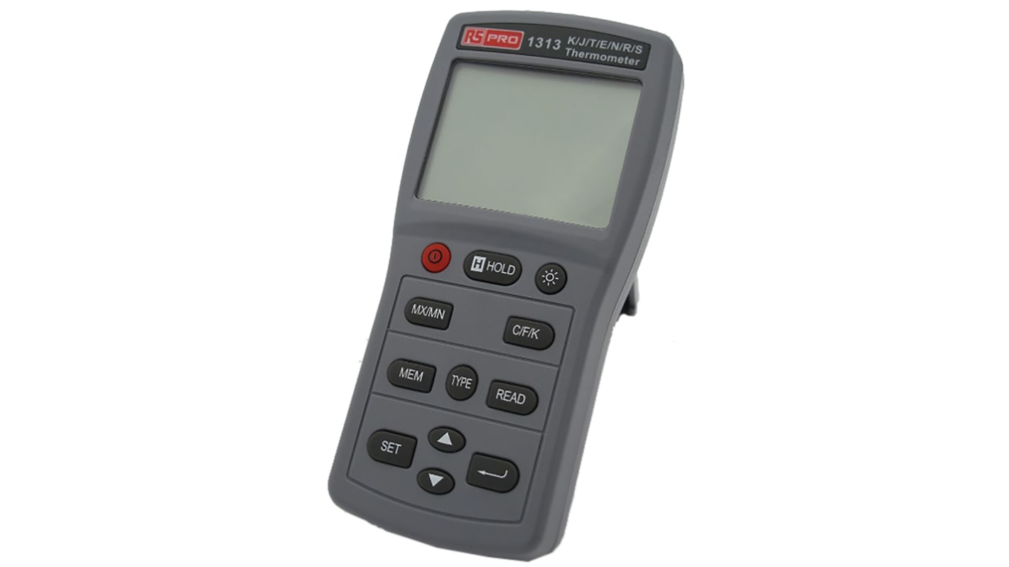 Thermomètre numérique RS PRO 1313, 1 voie de mesure pour E, J, K, N, R, S, T, Etalonné RS