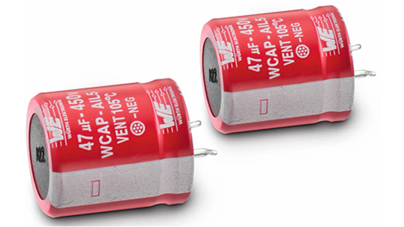 Wurth Elektronik 56μF Aluminium Electrolytic Capacitor 450V dc, Snap-In - 861111483003