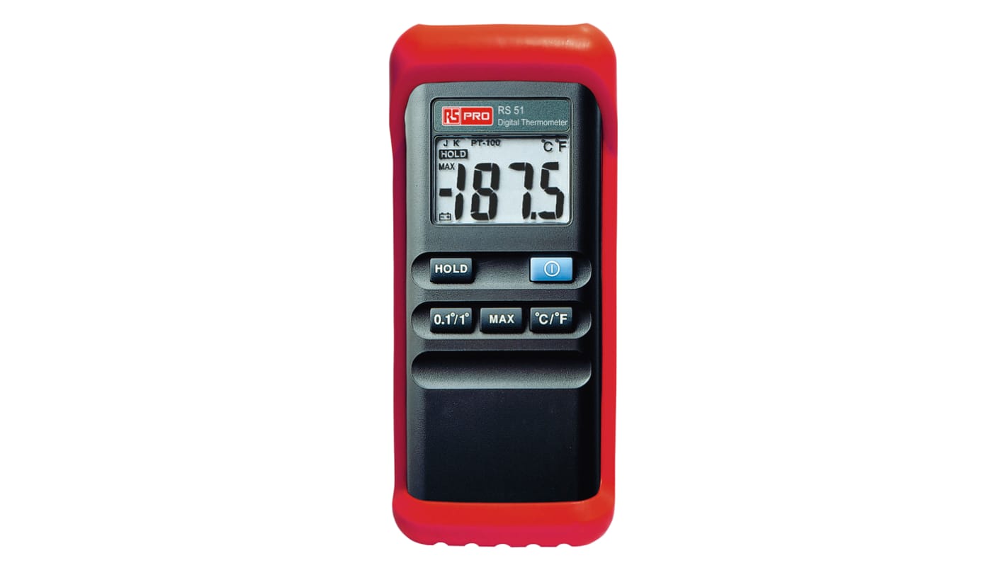 Termometro digitale RS PRO, sonda K, +1300 °C, +1999 °F max , Cert. ISO