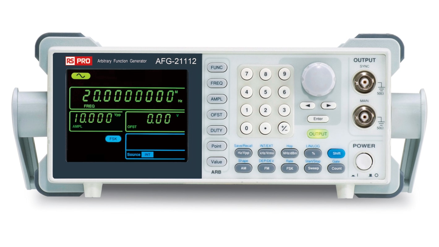 RS PRO AFG21112 Function Generator & Counter, 0.1Hz Min, 12MHz Max, FM Modulation, Variable Sweep