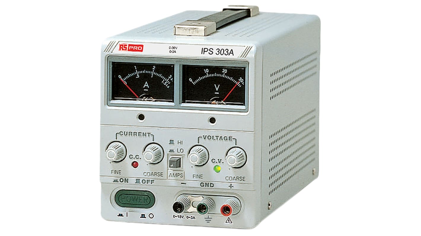 RS PRO Analogue Bench Power Supply, 0 → 30V dc, 0 → 3A, 1-Output, 90W - RS Calibrated