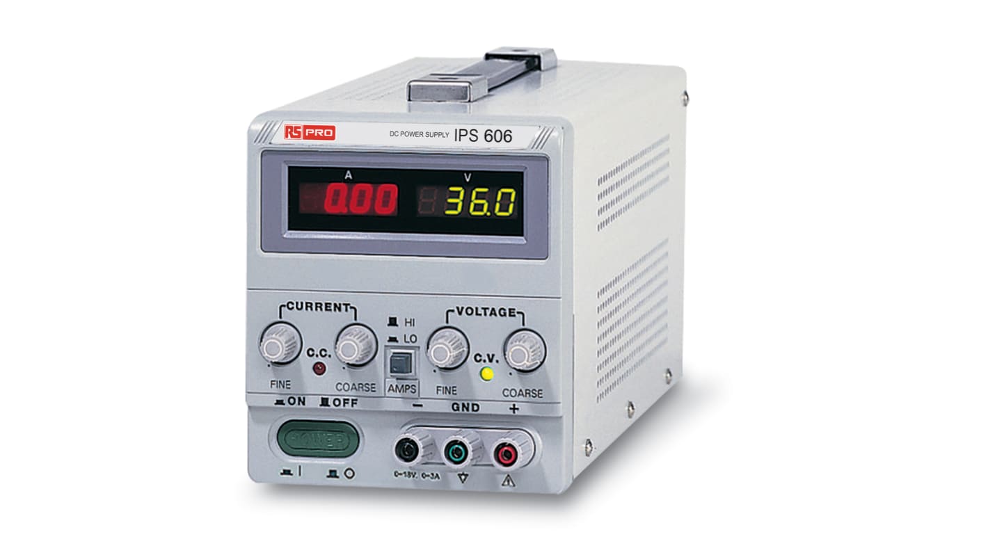 Alimentation de laboratoire, 0 → 60V c.c., 0 → 6A, 1 sortie 360W, Etalonné RS