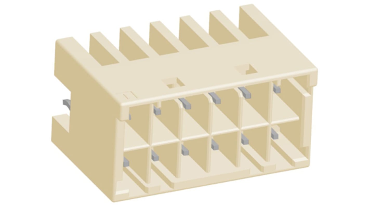 File di contatti PCB TE Connectivity, 12 vie, 2 file, passo 3.3mm