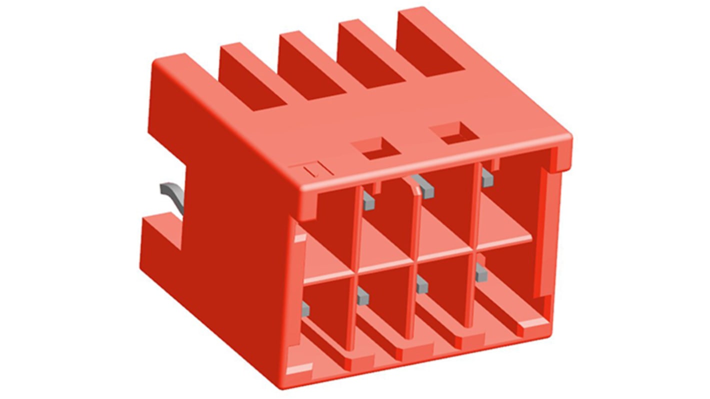 Conector macho para PCB TE Connectivity serie Grace Inertia de 8 vías, 2 filas, paso 3.3mm, para soldar, Montaje en