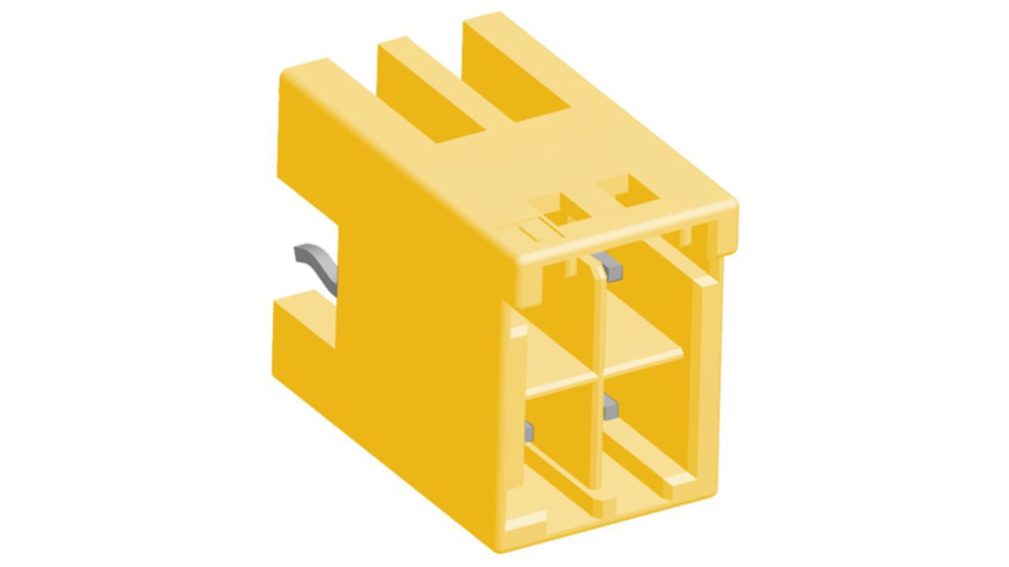 TE Connectivity Grace Inertia Series Straight Through Hole PCB Header, 4 Contact(s), 3.3mm Pitch, 2 Row(s), Shrouded