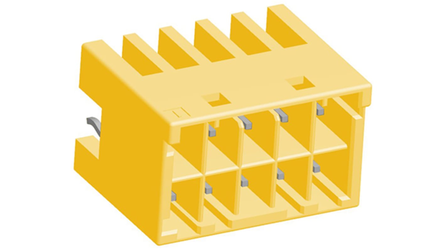 File di contatti PCB TE Connectivity, 10 vie, 2 file, passo 3.3mm